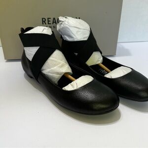 NEW KENNETH COLE Reaction Pro Time Ballet Flat Women 5.5 Elastic Ankle Strap Zip
